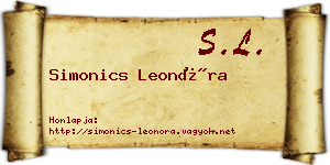 Simonics Leonóra névjegykártya